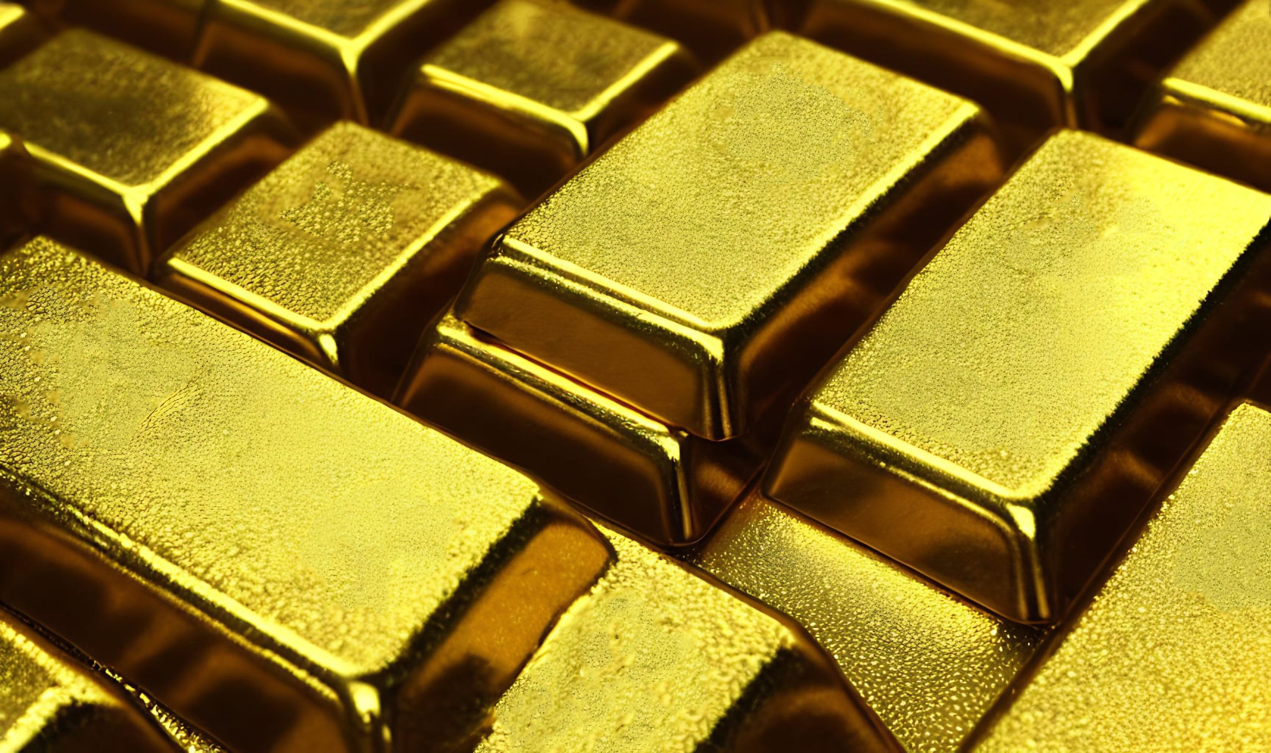 Gold ingots. Stack of gold bars, Financial concepts.