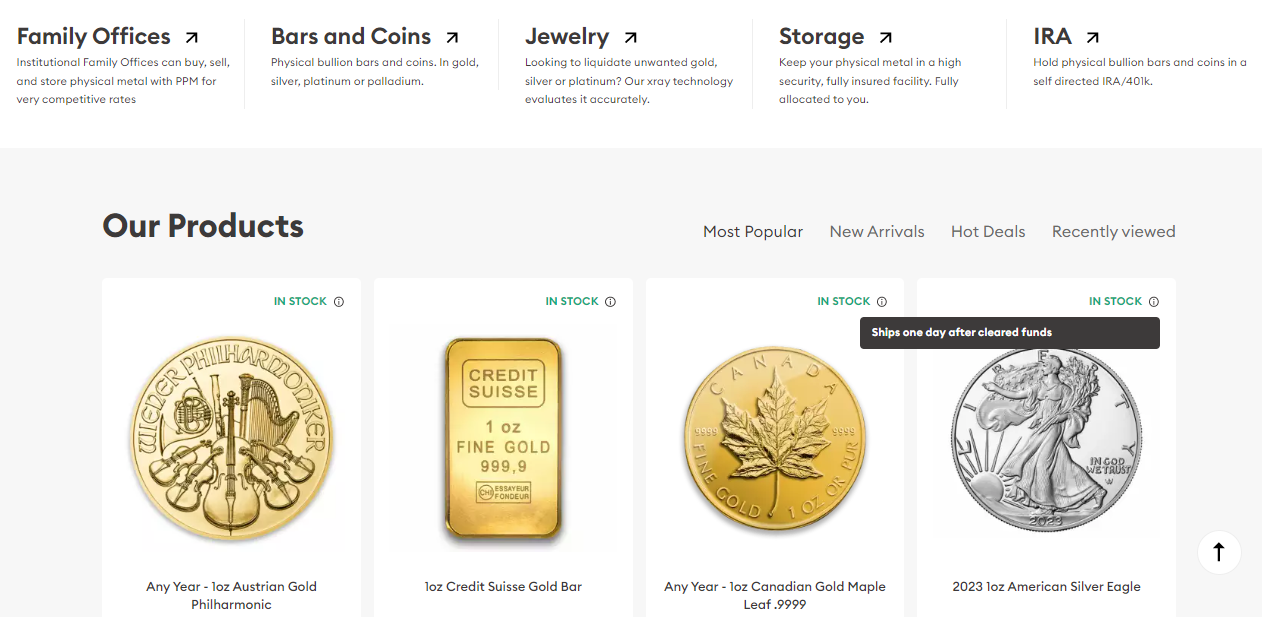Pacific Precious Metals Pacific Precious Metals Products